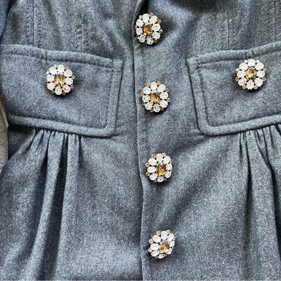 DSQUARED2 Gray Coat with Embellished Buttons - Picture 4 of 13
